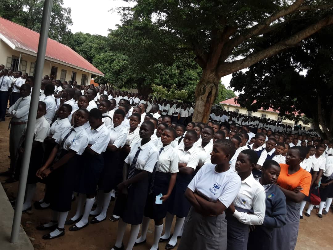 Students at school assembly