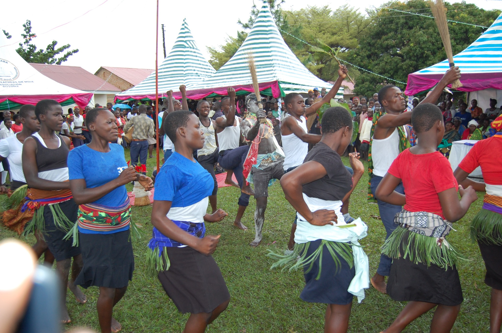 Students performing traditional dance